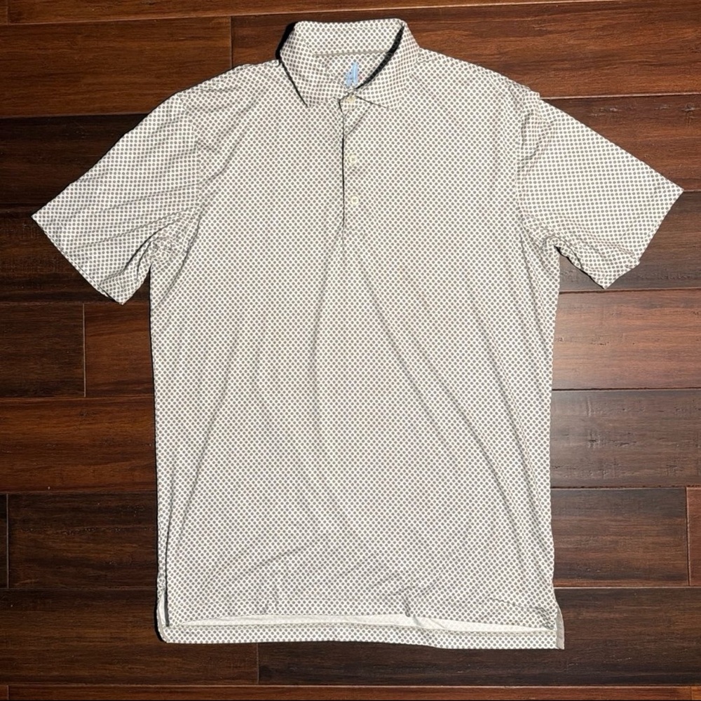 johnnie-O White and Black Polo Shirt
